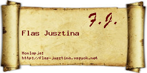 Flas Jusztina névjegykártya
