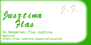 jusztina flas business card